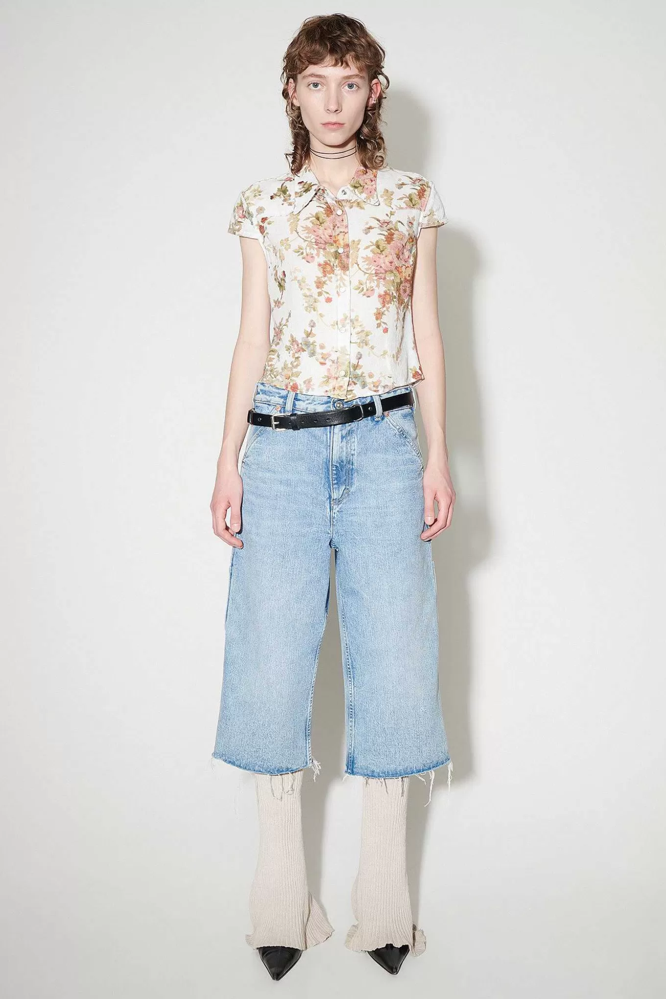 Our Legacy Skjorttyg | Daisy Shirt Kortarmad Vit Blommig Gobelangtryck