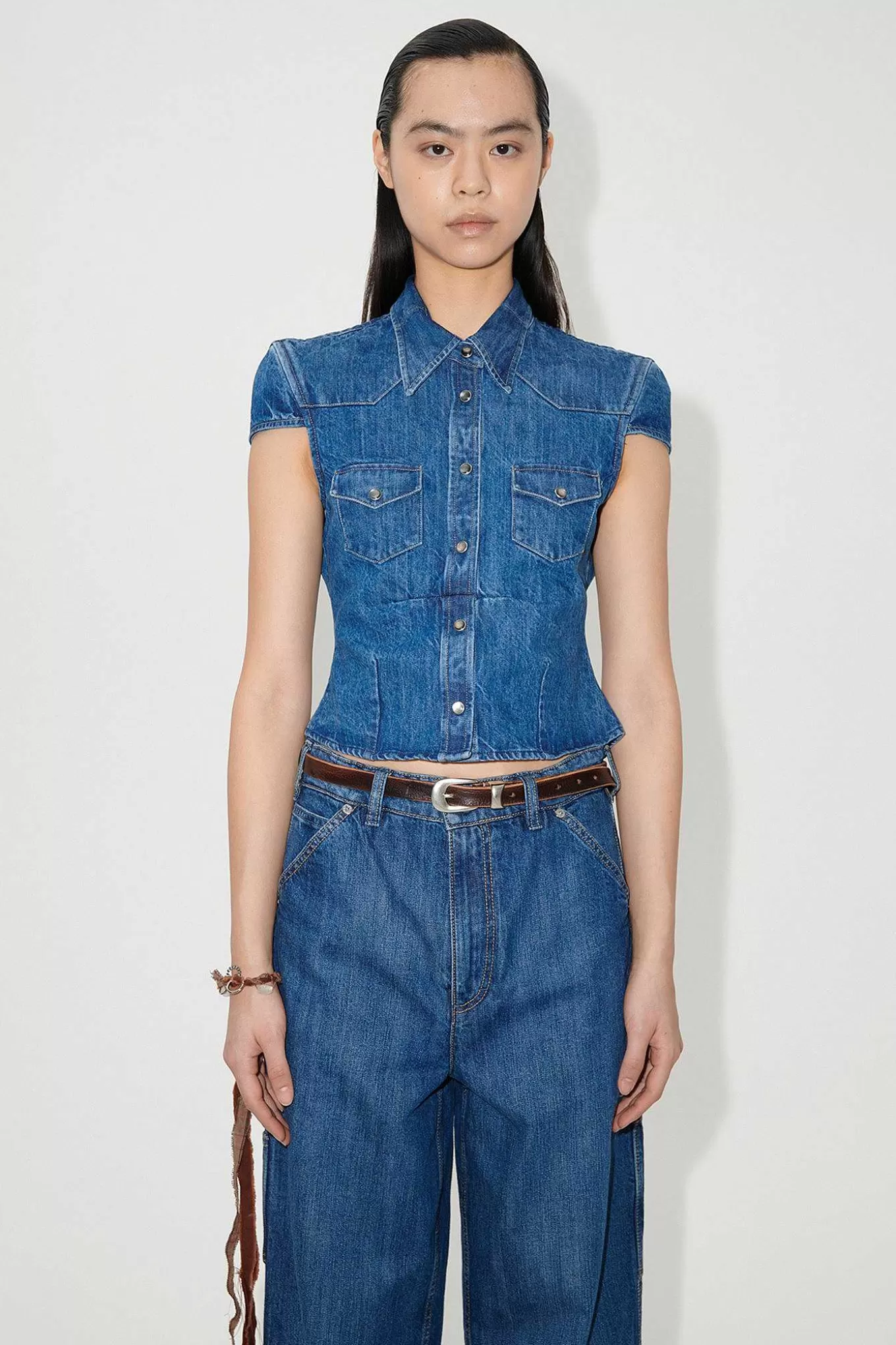 Our Legacy Skjorttyg | Daisy Shirt Shortsleeve Western Blue Denim