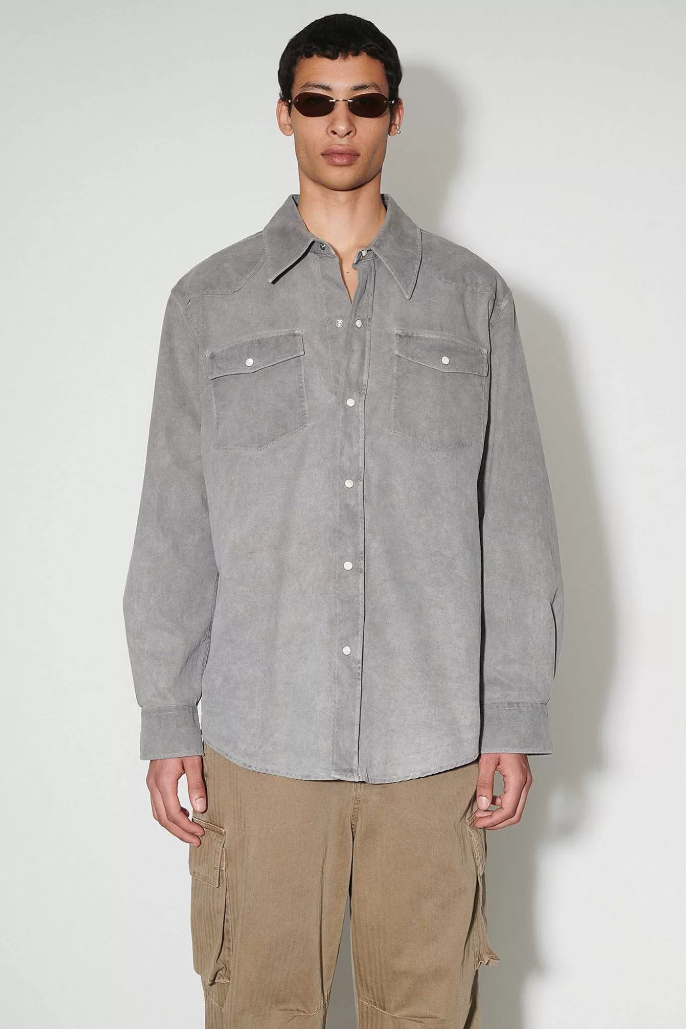 Our Legacy Skjorttyg | Frontier Shirt Attic Carbon Wash Denim