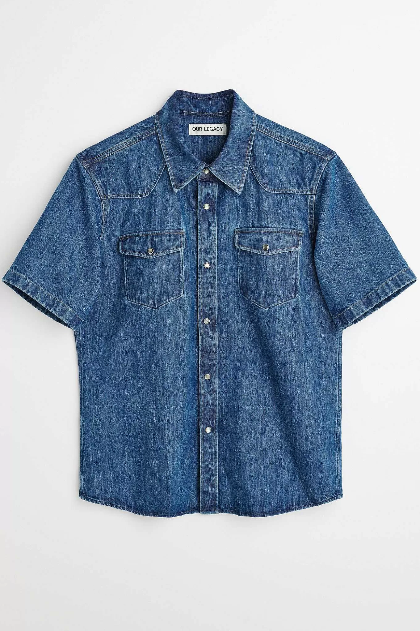 Our Legacy Skjorttyg | Frontier Shortsleeve Shirt Western Blue Denim
