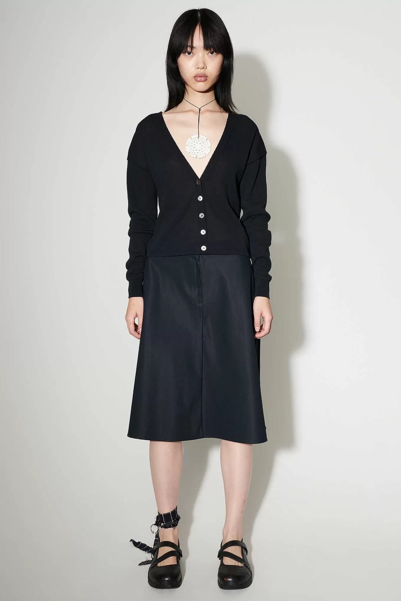 Our Legacy Stickat | Ivy Cardigan Shadow Black Crispy Cotton