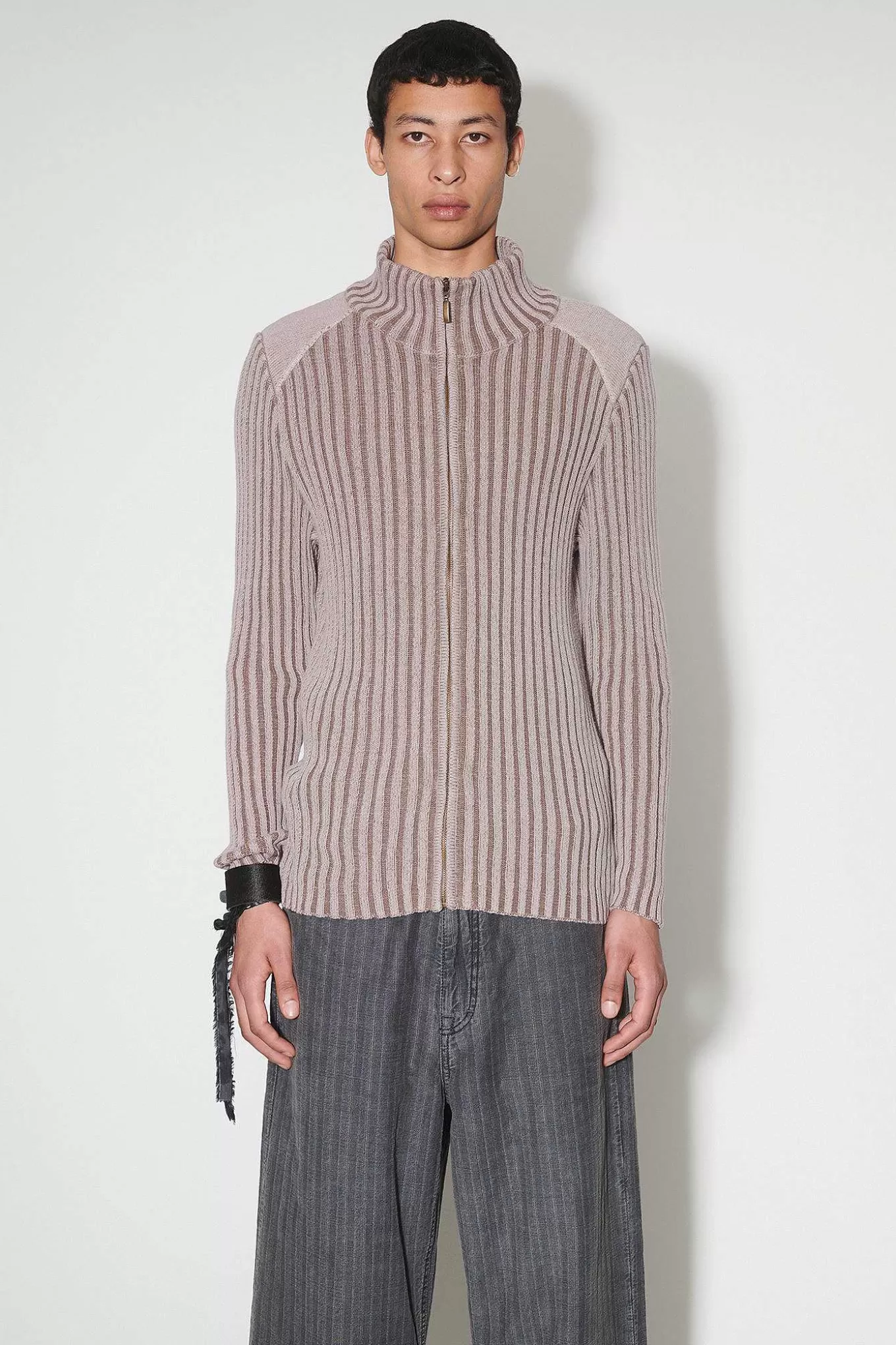Our Legacy Stickat | Klassisk Zip Cardigan Rosa Cast Cotton Cash
