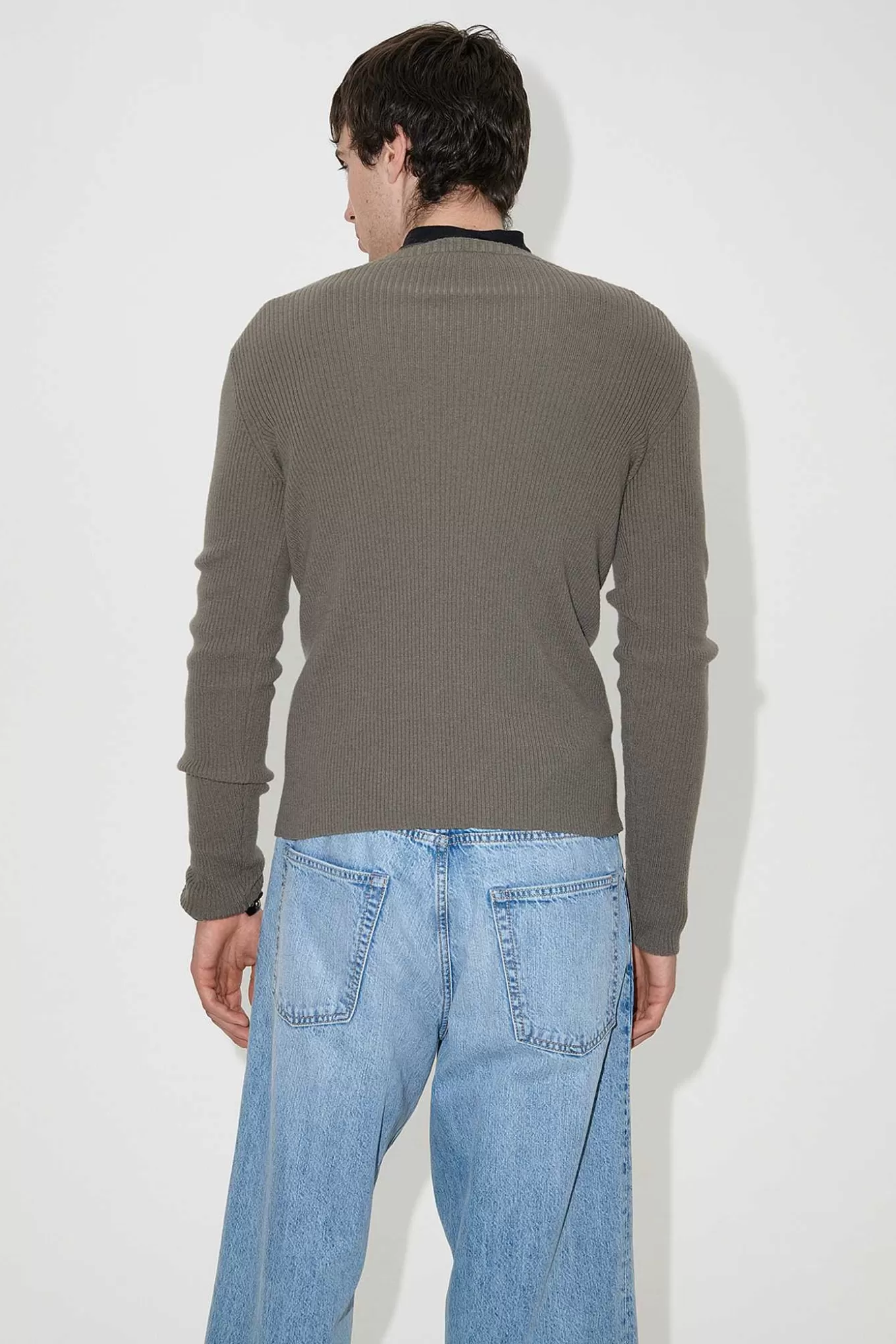 Our Legacy Stickat | Kompakt Roundneck Mole Grey Super Wool