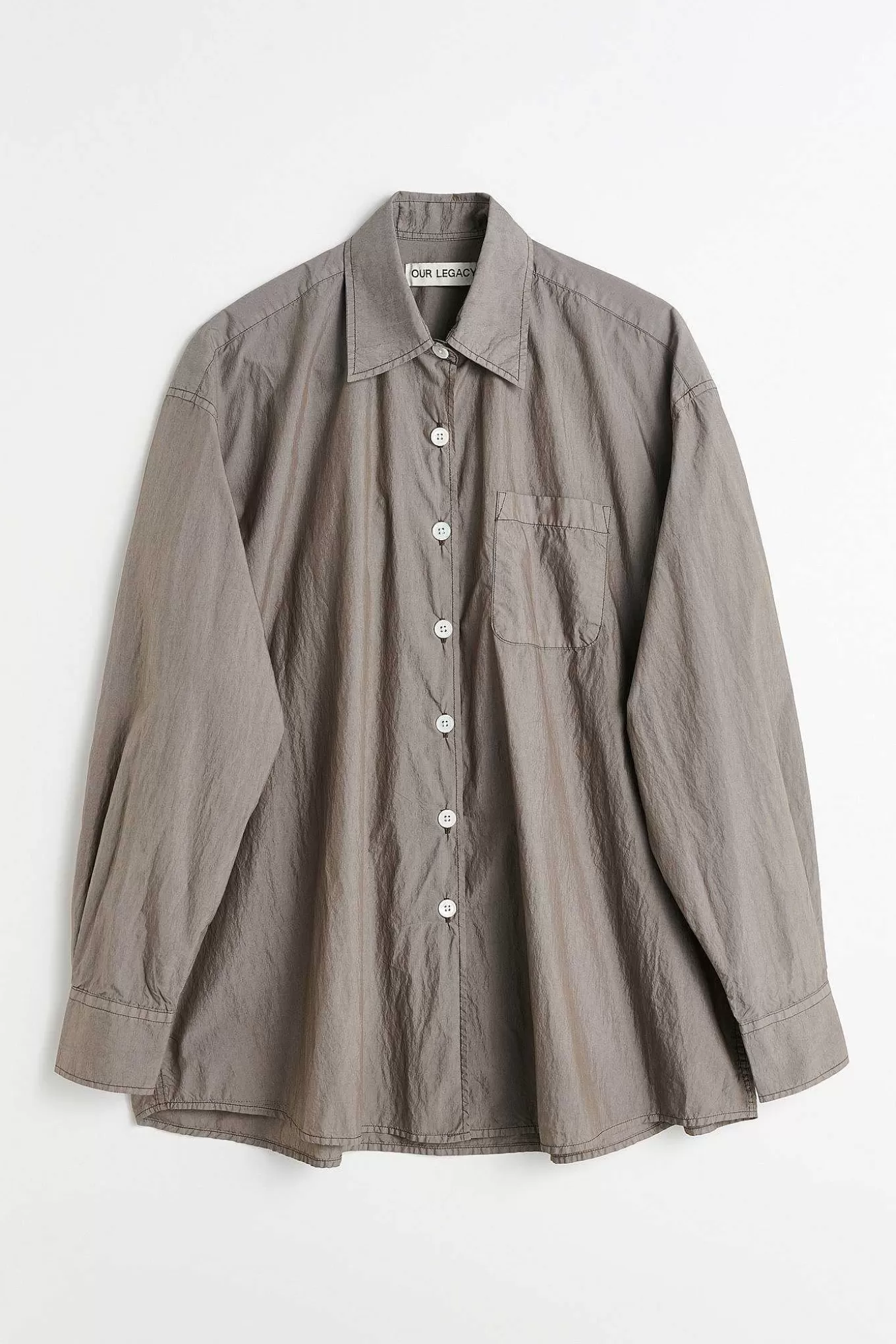 Our Legacy Skjorttyg | Lant Skjorta Stone Khaki Fallskarm Poplin