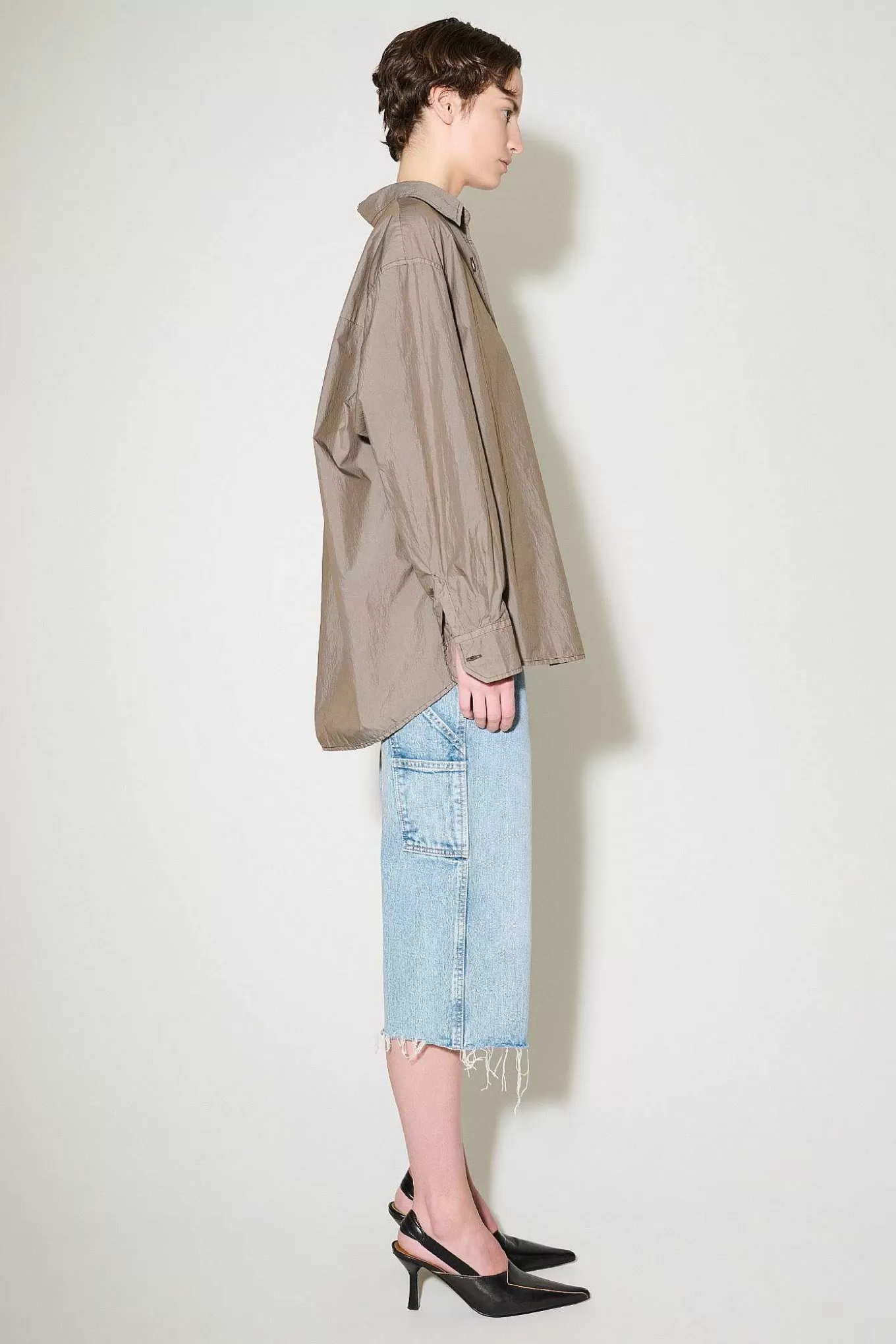 Our Legacy Skjorttyg | Lant Skjorta Stone Khaki Fallskarm Poplin