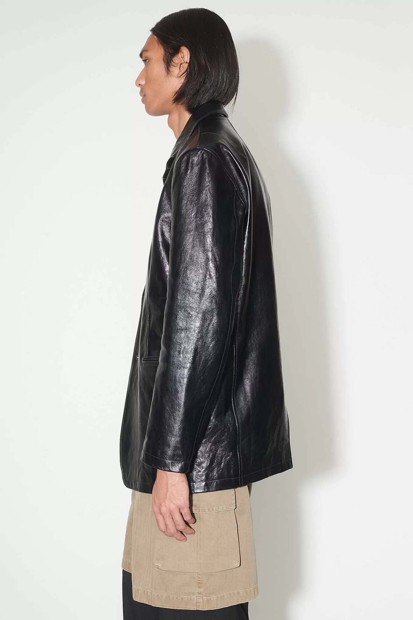 Our Legacy Läder | Oppnande Blazer True Dye Black Leather
