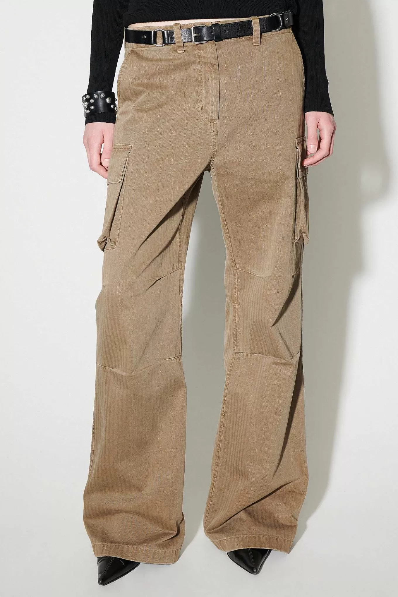 Our Legacy Byxor | Peak Cargo Uniform Olive Herringbone