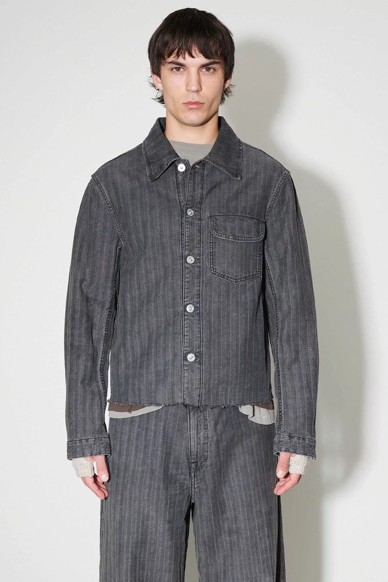 Our Legacy Ytterkläder | Rebirth Jacka Washed Grey Torino Stripe