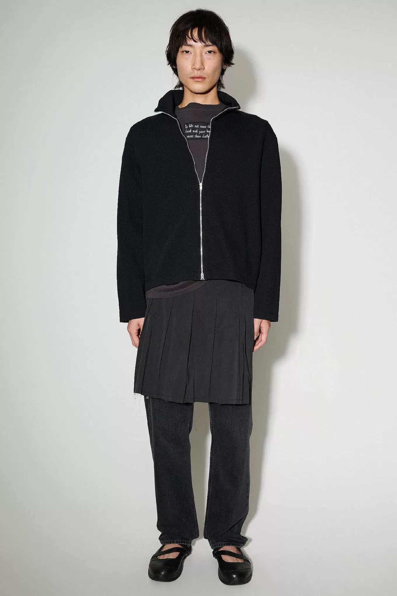 Our Legacy Jersey | Shrunken Fullzip Polo Black Rib