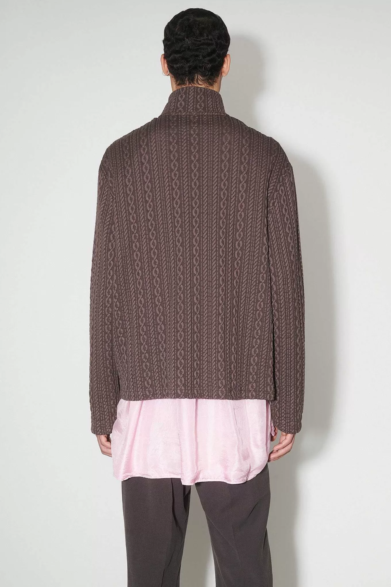 Our Legacy Jersey | Shrunken Fullzip Polo Indulgent Choco Cable Jacquard