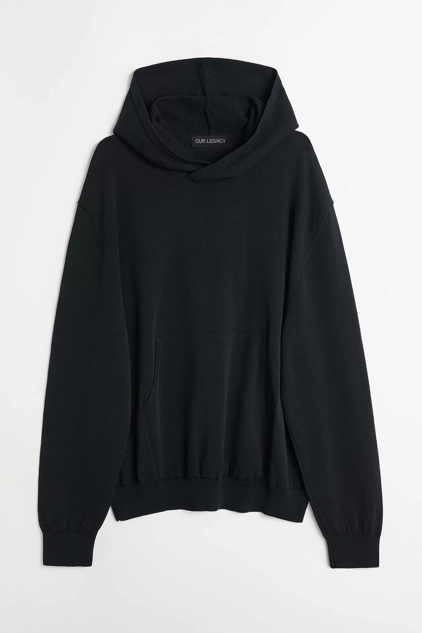 Our Legacy Stickat | Stickad Hoodie Shadow Black Crispy Cotton