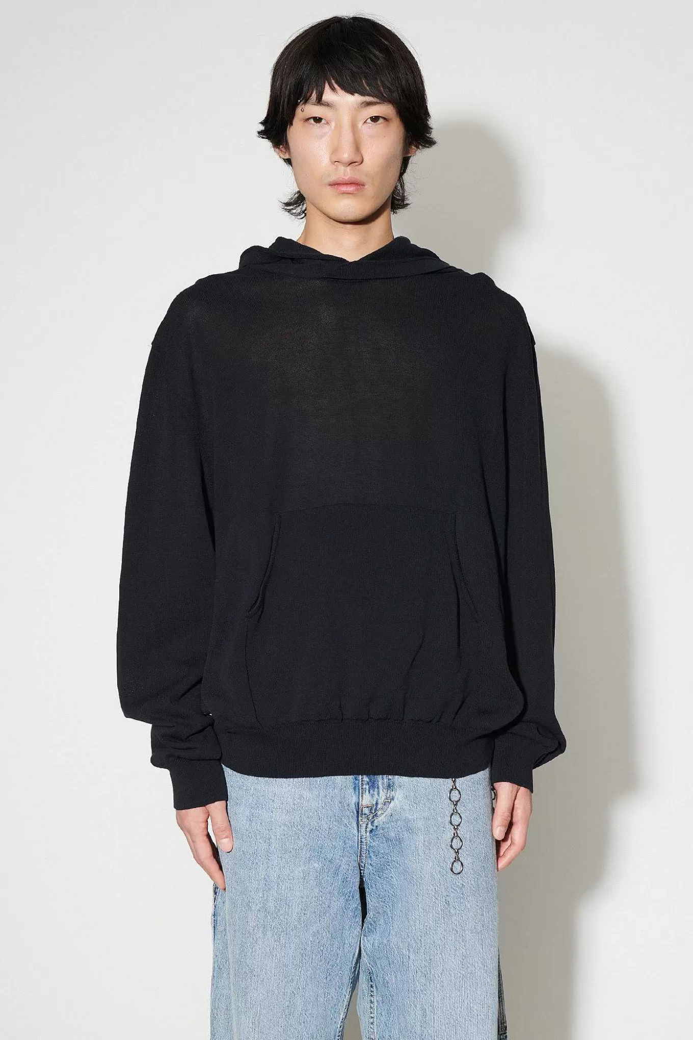 Our Legacy Stickat | Stickad Hoodie Shadow Black Crispy Cotton